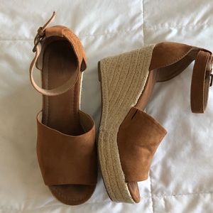 Faux Suede Espadrille Wedge